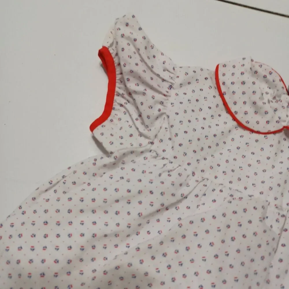 Nanas Pet Baby Girls 18 Months Fit And Flare Dress White Red Sailors Boat Button